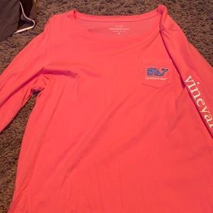 pink vineyard vines long sleeve with blue whale